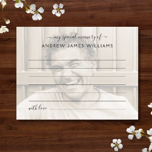 Cartão Postal Compartilhe Uma Foto de Memória Funeral