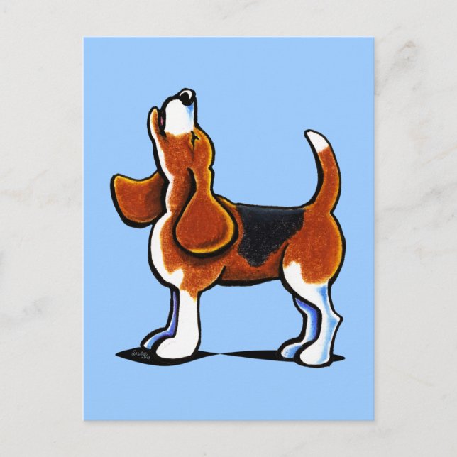Cartão Postal Compartimento de Beagle de três cores (Frente)