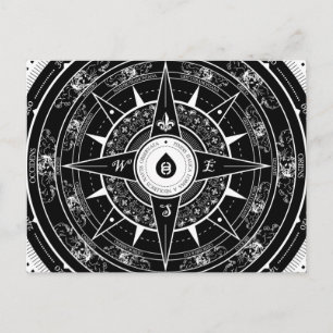 Cartão Postal Compass Rose - Postcard (Black)