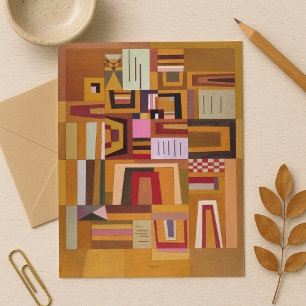 Cartão Postal Compensação, Arte Geométrica Inspirada em Kandinsk