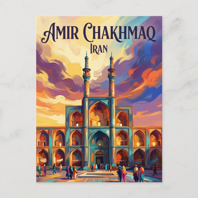 Cartão Postal Complexo Amir Chakhmaq Irã (Frente)