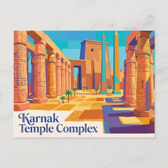 Cartão Postal Complexo do Templo de Karnak Egito (Frente)