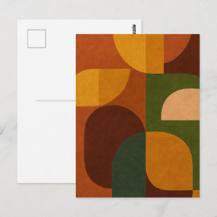 Cartão Postal Composição Abstrata Modernista de Meados do Século