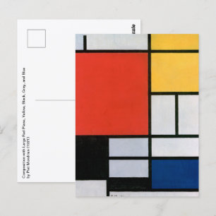 Cartão Postal Composição Abstrata Vintage por Piet Mondrian