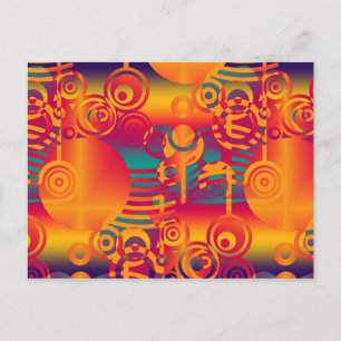 Cartão Postal Composição de Fundo - Círculo Colorido Moderno