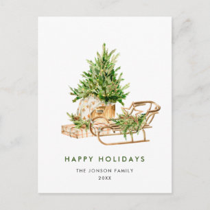 Cartão Postal Composição de Natal Boêmio Elegante Feriado