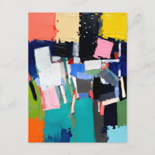 Cartão Postal Composição de Obra de Arte Abstrata