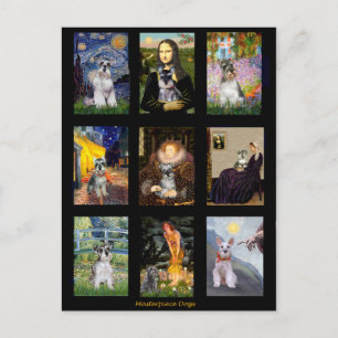 Cartão Postal Composição Famosa de Arte com Schnauzer