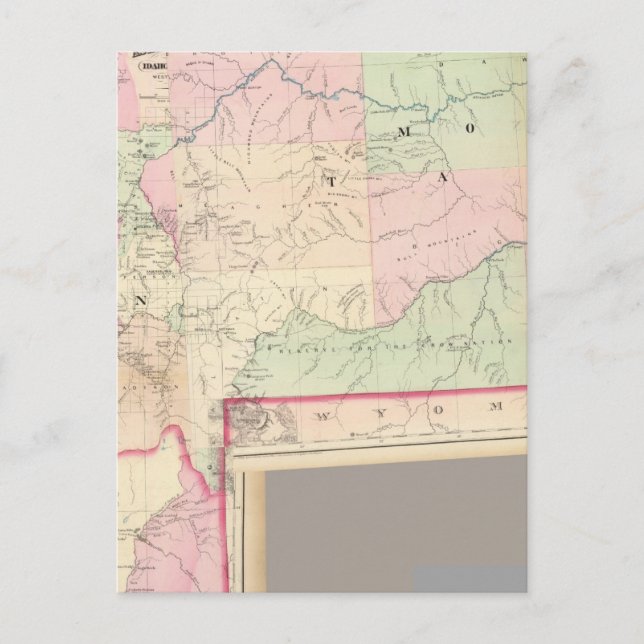 Cartão Postal Composite Montana, Idaho (Frente)
