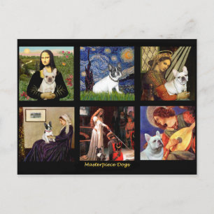 Cartão Postal Composto De Cão Touro Francês De Arte Famosa