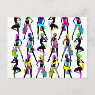 Cartão Postal Comprando Glamor Girls