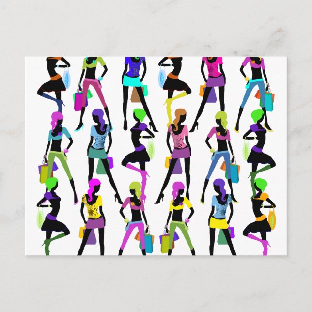 Cartão Postal Comprando Glamor Girls (Frente)