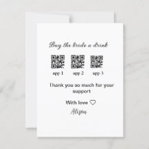 comprar bebida para a noiva ler código QR obrigado