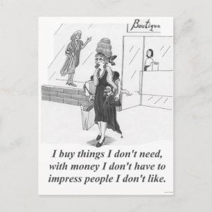 Cartão Postal Comprar Coisas, Comprar Senhora