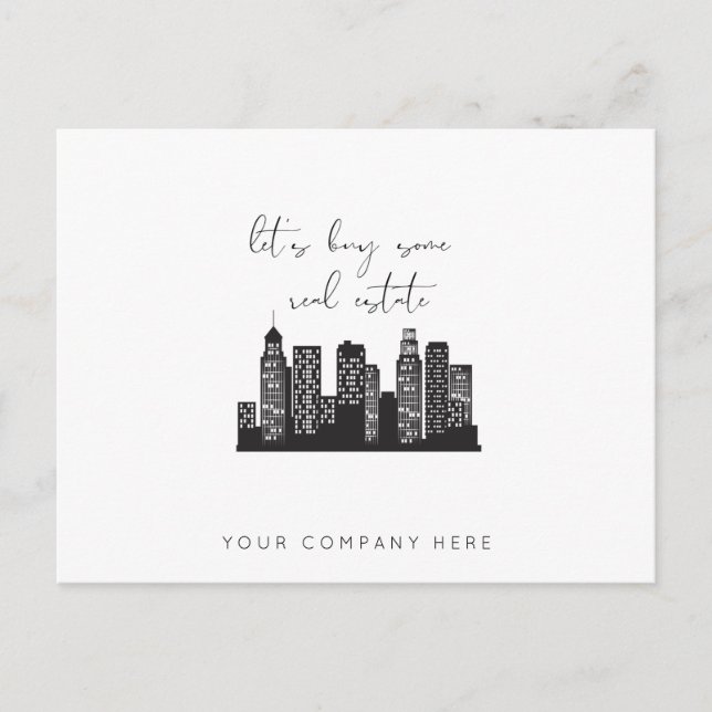 Cartão Postal Comprar de arranha-céu profissional Alguns bens im (Frente)