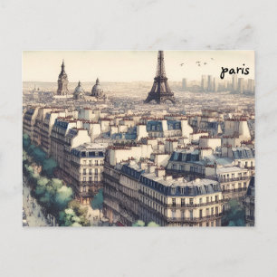 Cartão Postal comprar mapa de Paris envio postal em massa de car