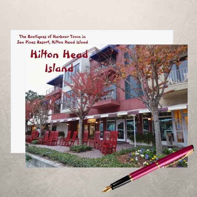 Cartão Postal Compras Da Cidade De Harbour Pines Hilton Head Isl (Criador carregado)