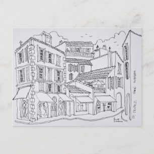 Cartão Postal Compras em Saint-Tropez Riviera Francesa, França