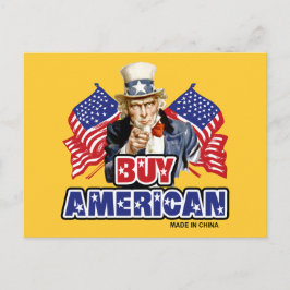 Cartão Postal Compre Americano ( Feito na China ) - Piada Engraç