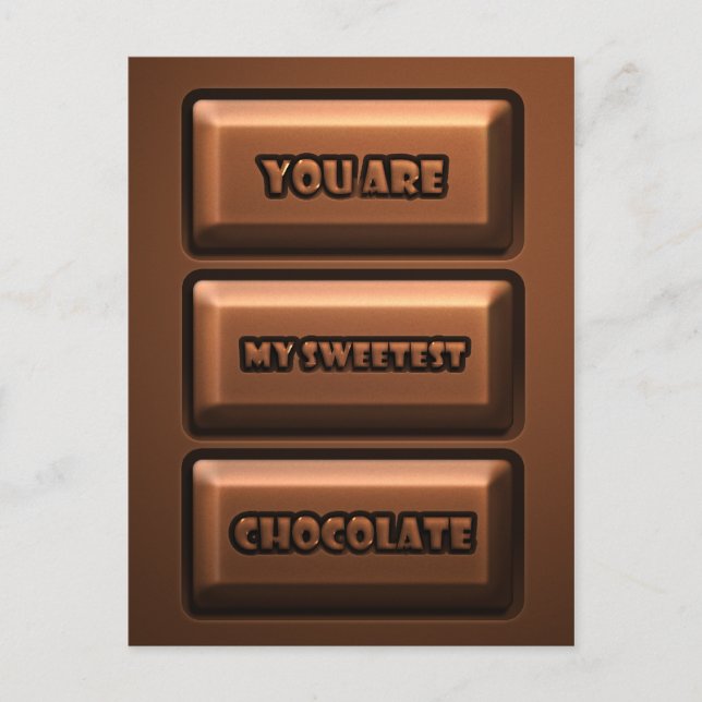 Cartão Postal Comprimido de chocolate (Frente)