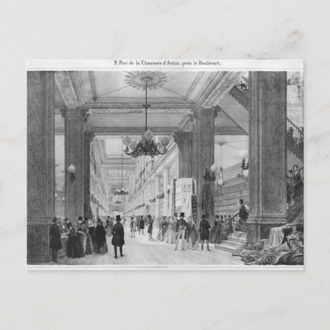 Cartão Postal Compro tecido, 9 rue de la Chaussee d'Antin (Frente)