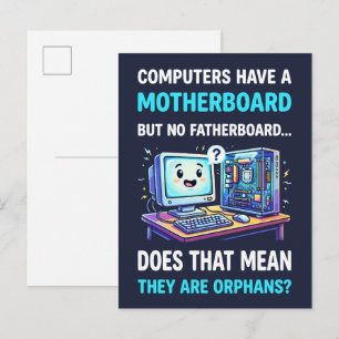 Cartão Postal Computadores Têm Placa-Mãe, Mas Não Placa-Pai, Eng