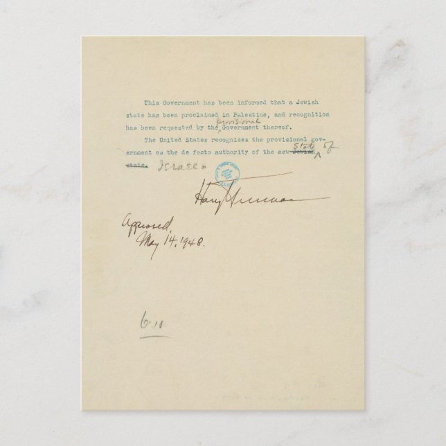 Cartão Postal Comunicado de imprensa anunciando o reconhecimento (Frente)