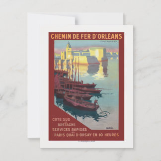 Cartão Postal Concarneau França Poster vintage 1919