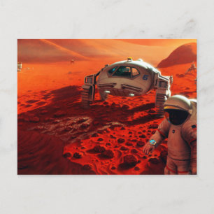 Cartão Postal Conceito Arte da Missão Marte Futura Enlatada
