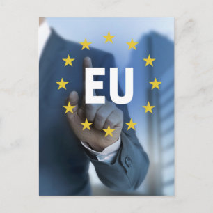 Cartão Postal Conceito de ecrã táctil da União Europeia