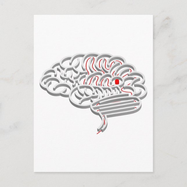 Cartão Postal Conceito de labirinto cerebral (Frente)