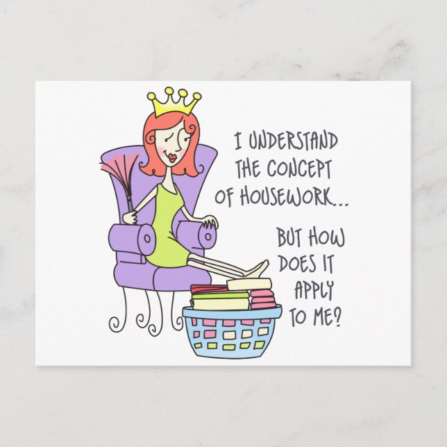 Cartão Postal Conceito de serviço doméstico (Frente)