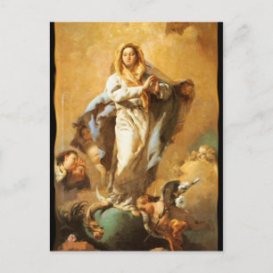 Cartão Postal Conceito imaculado com Cherubs - Tiepolo