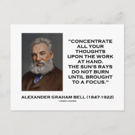 Cartão Postal Concentre todos os seus pensamentos sobre a citaçã