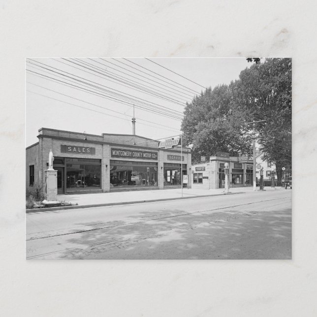 Cartão Postal Concessionária de Automóveis Antiga, 1926 (Frente)