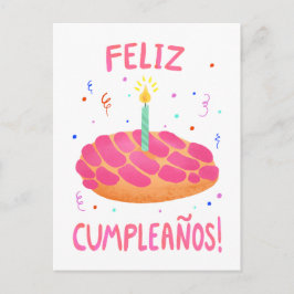 Cartão Postal Concha de Pão Doce de Aniversário em Espanhol