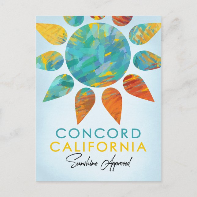 Cartão Postal Concord California Sunshine Viagem (Frente)