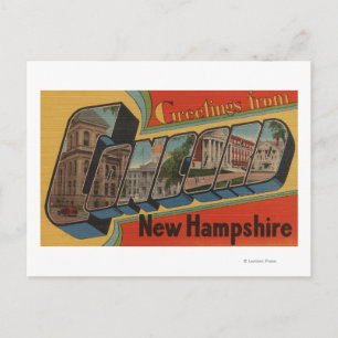 Cartão Postal Concord, New Hampshire - Cenas com Letras Grandes