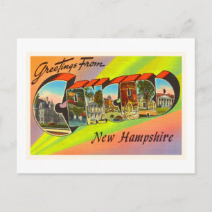 Cartão Postal Concord New Hampshire NH Viagens vintage Souvenir