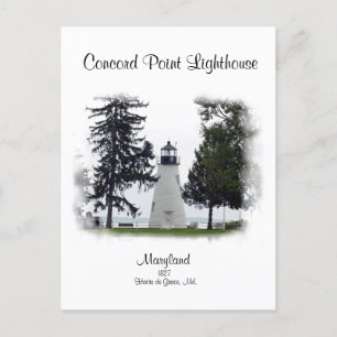 Cartão Postal Concord Point Light - Havre de Grace, Maryland