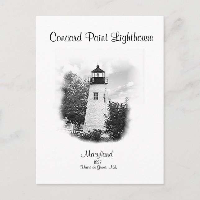 Cartão Postal Concord Point Light- Havre de Grace, Md 2020 (Frente)