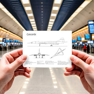 Cartão Postal Concorde - Planos de desenho do avião BD