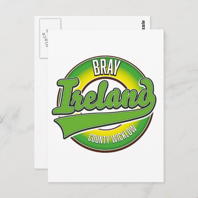 Cartão Postal Condado de Bray Wicklow Irlanda. (Frente/Verso)