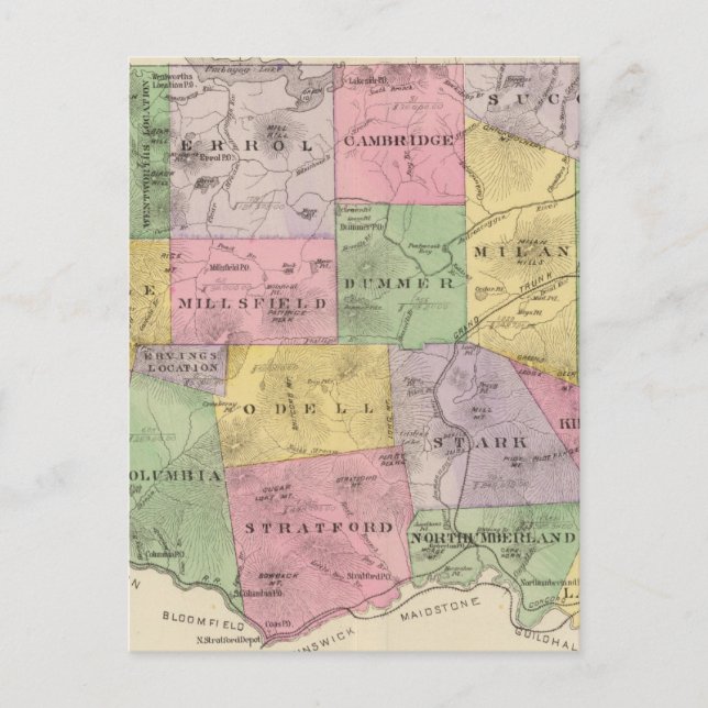 Cartão Postal Condado de Coos, NH (Frente)