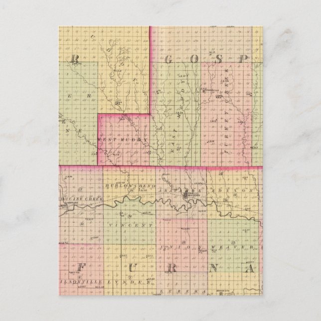 Cartão Postal Condado de Cuming (Frente)