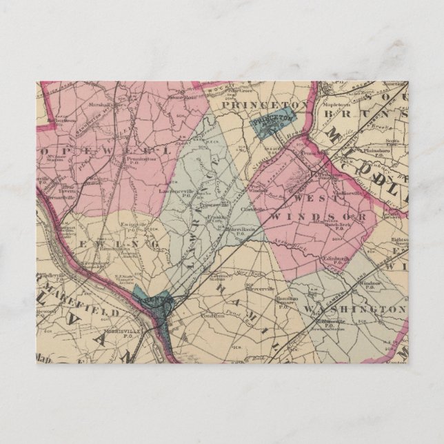 Cartão Postal Condado de Mercer, NJ (Frente)