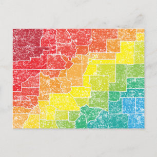 Cartão Postal condados colorido