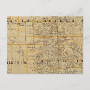 Cartão Postal Condados de Clay, Wilkin, Becker, Minnesota