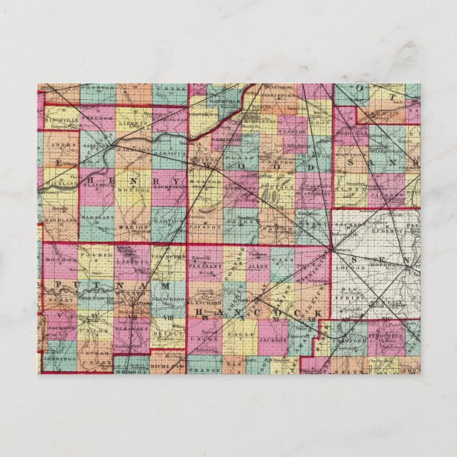 Cartão Postal condados de Ohio (Frente)