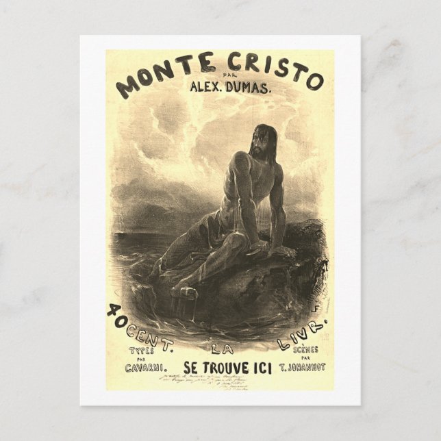 Cartão Postal Conde de Monte Cristo - vintage (Frente)